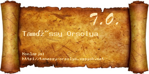 Tamássy Orsolya névjegykártya