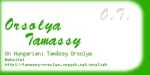 orsolya tamassy business card